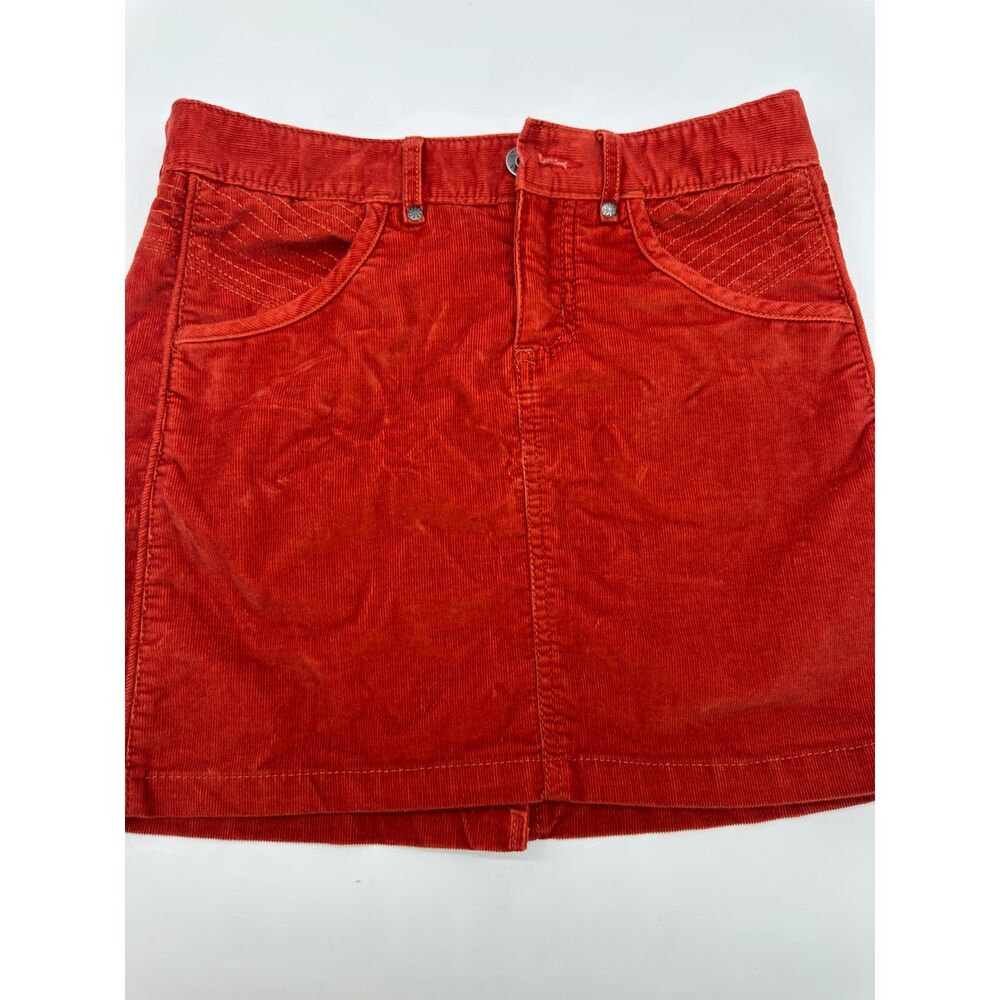 Athleta Corduroy Skirt for Women Zip Up & Pockets Belted Sz 0 Orange